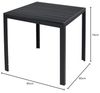 Holzimitat Gartentisch Outdoortisch Esstisch Aluminium schwarz 90x90cm Bild 2