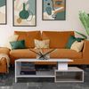 BAKAJI weiß Couchtisch rechteckig modernes Design Holz 4 Etagen Oak, Polycarbonat Holzwerkstoff Eiche, 106.5 x 60 x 34.5 Bild 2