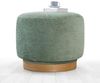 Stylish Green Pouffe, 100% Cotton, 360° Rotatable, Oak Wood Legs, 55 x 43 x 55 cm | Medium Hard Sponge (35 DNS) | Perfect for Modern Living Spaces Bild 5