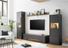 Wohnzimmer TV Lowboard modern CRISP-61 in anthrazit mit Absetzungen in Wotan Eiche Nb, B/H/T: ca. 140/40/45 cm Bild 5