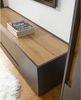 Wohnzimmer TV Lowboard modern CRISP-61 in anthrazit mit Absetzungen in Wotan Eiche Nb, B/H/T: ca. 140/40/45 cm Bild 3