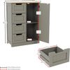 Bath Vida Priano Badezimmerschrank mit 4 Schubladen, 1 Tür, freistehend, grau, Aufbewahrungseinheit aus Holz, Grey Bathroom 4 Drawer 1 Door Cabinet Bild 2