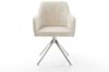 Drehstuhl Greg-Flex Cord Beige Kreuzgestell breit Edelstahl 360° drehbar Wippfunktion Taschenfederkern Bild 3
