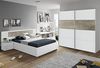 Dmora - Garderobe Elgin, Schlafzimmer Kleiderschrank mit 2 Schiebetüren, Schrank mit Kleiderstange und 3 Einlegeböden, cm 180X60h200, Weiß und Eiche Bild 2