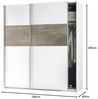 Dmora - Garderobe Elgin, Schlafzimmer Kleiderschrank mit 2 Schiebetüren, Schrank mit Kleiderstange und 3 Einlegeböden, cm 180X60h200, Weiß und Eiche Bild 3