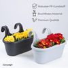 KONZEPT Balkonkasten Balkon Blumenkasten mit Halterung 6,2 L, Balkonkasten für Geländer, Blumenkasten aus wetterfestem Kunststoff Bild 4