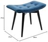 Kare Black Vicky Velvet Petrol 59x37 cm Hocker, Massivholz, 46 x 59 x 37 cm Bild 3