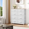 YITAHOME Kommode,Kommode mit 8 Schubladen,Schrank,Stoffschubladen mit Griffen,Kommodenschrank mit Stabiler Stahlrahmen,Dauerhaft,Hellgrau Bild 2