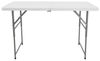 Multifunktionaler Klapptisch, höhenverstellbar, 122 x 60 x 50-74 cm, klappbarer Umschlag und Tragegriff für unterwegs, weiß Bild 3