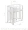 Waldin Babybett aus Holz 7in1 mit Matratze, mitwachsendes Kinder-Bett, belüftet, Boden 5-fach verstellbar, All-Inclusive-Set Holz natur, Stoffe weiss Bild 2