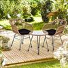 STILISTA® Bistro Set 3tlg. Polyrattan Bambus Optik Bild 2