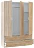 Dmora - Kleiderschrank Weymouth, Schlafzimmermöbel mit 3 Türen und 2 Schubladen, Kleiderbügel, 135x52h200 cm, Eiche Bild 3