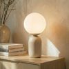 Lindby Tischleuchte Lennes, Glas Weiß IP21, 1 x 15 W LED Bild 2