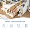Odikalo Kinderbett Etagenbett Doppel Multifunktion Tafel Schubladen weiß 90x200+140x200 (Kinder-Etagenbett, Doppelbett, multifunktionales Kinderbett, mit Tafel und Schubladen, ohne Matratze, weiß+helle Eiche, 90*200+140*200) Bild 5