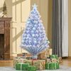 HOMCOM Künstlicher Weihnachtsbaum Christbaum mit 3 LED-Leuchten PVC, Tannen, Künstlicher Weihnachtsbaum Tannenbaum mit LED-Leuchten Weiß+Blau Bild 2