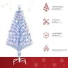 HOMCOM Künstlicher Weihnachtsbaum Christbaum mit 3 LED-Leuchten PVC, Tannen, Künstlicher Weihnachtsbaum Tannenbaum mit LED-Leuchten Weiß+Blau Bild 3