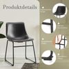 DUMOS Barhocker 2er Set, Moderner Stil Barstuhl mit Sitzkissen Aus Pu-Leder Und Metallbein Bar Stool mit lehne, 45 cm, Geeignet für Die Bar, Die Küche und Das Wohnzimmer (Schwarz) Bild 3
