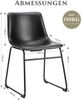 DUMOS Barhocker 2er Set, Moderner Stil Barstuhl mit Sitzkissen Aus Pu-Leder Und Metallbein Bar Stool mit lehne, 45 cm, Geeignet für Die Bar, Die Küche und Das Wohnzimmer (Schwarz) Bild 2
