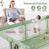 COSTWAY Baby Laufstall mit 50 Bällen & 2 Türen, Laufgitter mit atmungsaktivem Netz und Reißverschluss, Krabbelgitter, Laufgitterzelt für Säuglinge und Kleinkinder (Grün) Bild 3