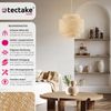 tectake Deckenleuchten Deckenlicht im Boho-Stil mit Stahlgestell, 40 W, 40 x 39 cm, geflochtene Struktur in Korboptik, inkl. Montagematerial Bild 2