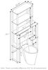 Furinno Turn-N-Tube Über-Toilette Aufbewahrungsregal, 5-Boden Über-Toilette-Organizer, freistehende platzsparende Regale, für Badezimmer, Grau-Eiche Bild 2