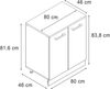 Erweiterungsschrank Rion Beton/Anthrazit 80 x 46 cm ohne Schräge mit 2 Türen Vicco Bild 3