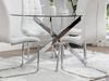 Vente-unique - COSIMA Esstisch Glas TransparentSilberfarben - B 140 cm x H 77 cm x L 140 cm Bild 4