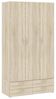 Dmora - Kleiderschrank 3 Türen Kinsale, Schlafzimmermöbel, Schrank, Garderobe, 111x52 h214 cm, Eiche Bild 5