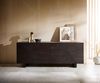 Sideboard Tereos 200 cm Esche Dunkelbraun 3D Effekt 4 Türen Kufe Metall Schwarz Bild 3