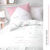 MTOnlinehandel Bettwäsche Sweet Dreams 135x200 + 80x80 cm, 100 % Baumwolle, Renforcé, 2 teilig, Sterne, Wimpern Bettwäsche in rosa & grau für Kinder und Erwachsene Bild 4