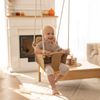 MAMOI® Babyschaukel Kinderschaukel | Babyschaukel Indoor Schaukel Indoor | Baby Schaukel Babyschaukel Holz | Schaukel Indoor Kinder | Schaukel Holz + SICHERHEITSGURT | CE | 100% ECO | Made in EU Bild 4