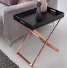 Wohnling Design Beistelltisch SERVE Kupfer Schwarz mit Tablett 48 x 61 x 34 cm Bild 2