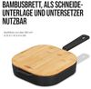 Bratpfanne (M) aus Gusseisen inkl. Bambus Brett / Deckel Bild 3