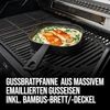 Bratpfanne (M) aus Gusseisen inkl. Bambus Brett / Deckel Bild 2