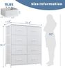 DUMOS Kommode für Schlafzimmer mit 8 Stoffschubladen, hohe Kommode Organizer für Kleidung, Schrank Kinderzimmer, Aufbewahrungsturm mit Schrank, Metallrahmen, Holzplatte, leichte Kinderzimmermöbel Bild 3