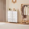 DUMOS Kommode für Schlafzimmer mit 8 Stoffschubladen, hohe Kommode Organizer für Kleidung, Schrank Kinderzimmer, Aufbewahrungsturm mit Schrank, Metallrahmen, Holzplatte, leichte Kinderzimmermöbel Bild 2