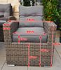 Ragnarök Möbel-Design Gartenlounge-Set Dining Lounge Wieland XL, (Set, 1 Ecklounge, 2x Hocker, 1x Hochlehner Sessel, Alu, Polyrattan), XXL Tisch 170×102 cm, 16 cm Polster, flexibel & ohne Aufbau Bild 4