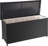 Poly-Rattan Kissenbox HWC-D88, Gartentruhe Auflagenbox Truhe ~ Premium schwarz, 63x135x52cm 320l Bild 3