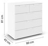 rauch Aditio Box, Kommode, 5 Schubladen, mit Softclose-Funktion, Farbe Weiß, BxHxT 80x81x42cm Bild 3