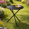 Bistrotisch Balkontisch Beistelltisch rund Schwarz Stahl Ø48xH48cm Bild 3
