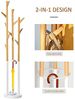 HOMCOM Garderobenständer Kleiderständer mit 12 Haken, (Standgarderobe, 1 St, Schirmständer), Metall Bambus Natur+Weiß 30,5 x 30,5 x 174,5 cm Bild 3