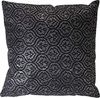 Deko-Kissen Barock, Sofakissen Zierkissen mit Füllung, schwarz Glanz-Effekt 45x45cm Bild 5