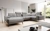 Designer Sofa Nerio mit verstellbarer Kopf- und Rückenlehne Stoff Grau Links Bild 2