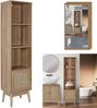HOME DECO FACTORY, HD0225, Säule mit 1 Tür, Modell Bali, Kollektion Natural Crush, Möbel, Schrank, Badezimmermöbel, 40 x 160 x 30 cm, Braun Bild 5