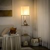 HOMCOM Stehlampe Stehlampe Wohnzimmer mit 3 Regalen, Stehlampe mit Fassung, Leuchtmittel wechselbar, für Wohnzimmer, Weiß Bild 2