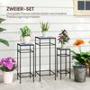 Outsunny Blumenständer 3er-Set, 71 cm hoch, aus Metall, 3 verschieden große (Pflanzenständer, 3 St, Pflanzenregal), für Wohnzimmer, Garten, Balkon, Blau+Weiß Bild 3
