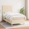 vidaXL Boxspringbett mit Matratze Creme 90x200 cm Stoff 3142310 Bild 2