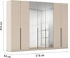 Rauch Möbel Alabama, Kleiderschrank für Schlafzimmer, Kinderzimmer, Wohnzimmer, Garderobe, Flur, 7-türig, Spiegel, mit Zubehör Classic, Farbe Beige, Breite 315 cm Bild 3