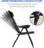 Outsunny Klappstuhl 2er-Set klappbarer Gartenstuhl mit verstellbarer Rückenlehne Armlehne (Campingstuhl, 2 St), für Garten Balkon bis 120 kg belastbar Oxford Schwarz Bild 5