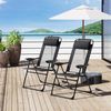 Outsunny Klappstuhl 2er-Set klappbarer Gartenstuhl mit verstellbarer Rückenlehne Armlehne (Campingstuhl, 2 St), für Garten Balkon bis 120 kg belastbar Oxford Schwarz Bild 2